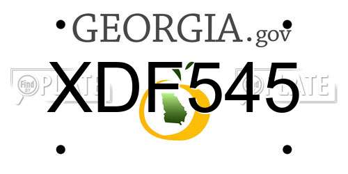 XDF545 Georgia License Plate