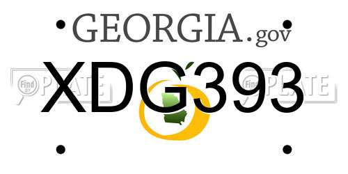 XDG393 Georgia License Plate