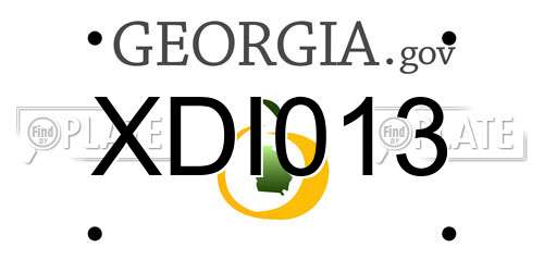 XDI013 Georgia License Plate