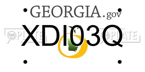 XDI03Q Georgia License Plate