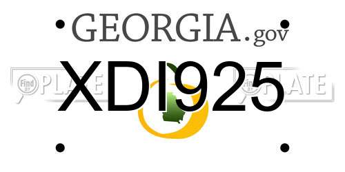 XDI925 Georgia License Plate