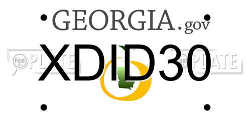 XDID30 Georgia License Plate