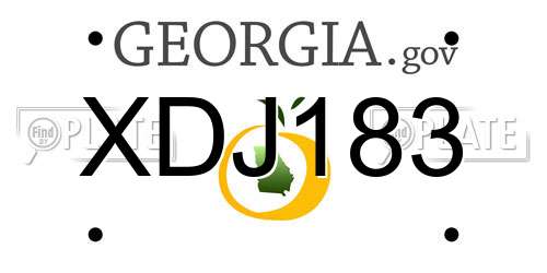 XDJ183 Georgia License Plate