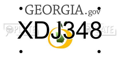 XDJ348 Georgia License Plate