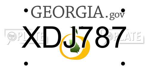 XDJ787 Georgia License Plate
