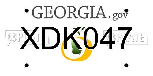 XDK047 Georgia License Plate