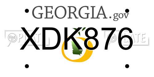 XDK876 Georgia License Plate