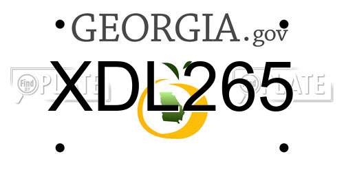 XDL265 Georgia License Plate