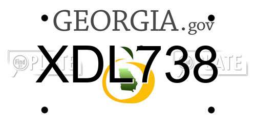 XDL738 Georgia License Plate