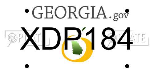 XDP184 Georgia License Plate