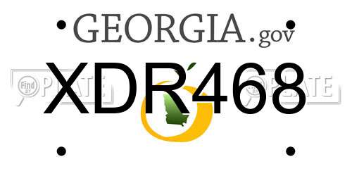 XDR468 Georgia License Plate