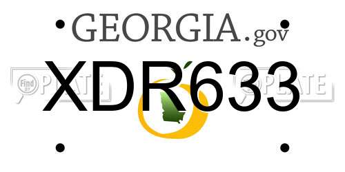 XDR633 Georgia License Plate