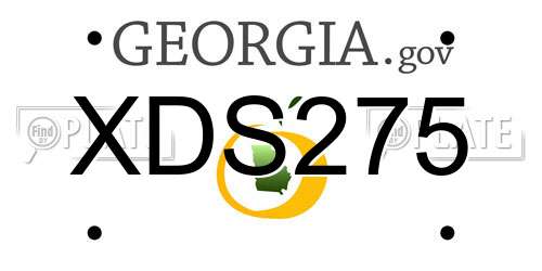 XDS275 Georgia License Plate