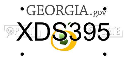 XDS395 Georgia License Plate