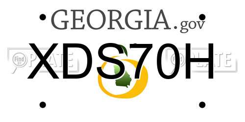XDS70H Georgia License Plate