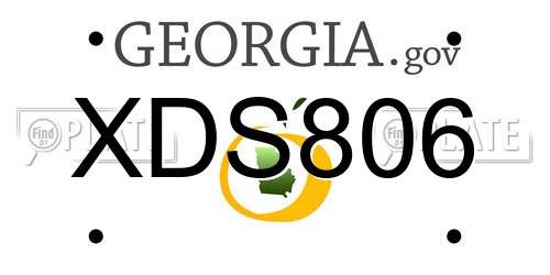 XDS806 Georgia License Plate
