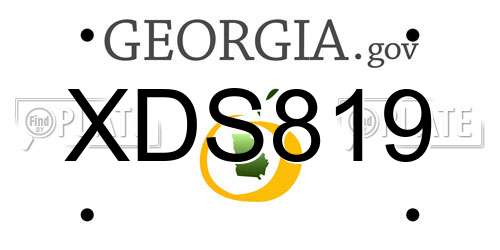 XDS819 Georgia License Plate