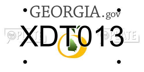 XDT013 Georgia License Plate
