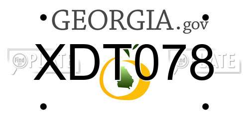 XDT078 Georgia License Plate