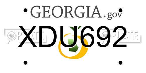 XDU692 Georgia License Plate