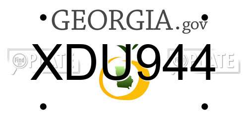 XDU944 Georgia License Plate