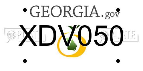 XDV050 Georgia License Plate