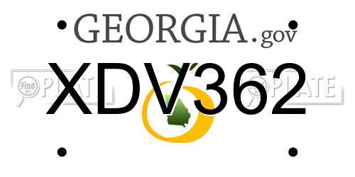 XDV362 Georgia License Plate
