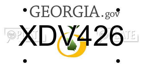 XDV426 Georgia License Plate