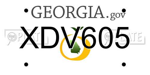 XDV605 Georgia License Plate