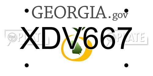 XDV667 Georgia License Plate