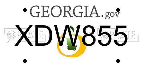 XDW855 Georgia License Plate