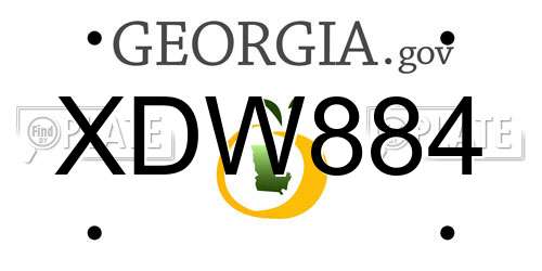 XDW884 Georgia License Plate