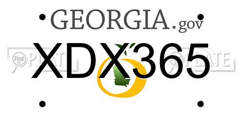 XDX365 Georgia License Plate