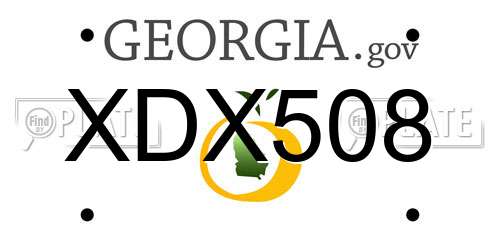 XDX508 Georgia License Plate