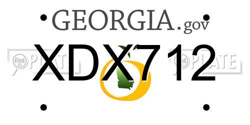 XDX712 Georgia License Plate