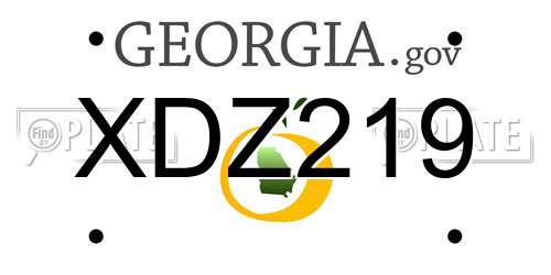 XDZ219 Georgia License Plate