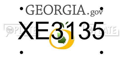 XE3135 Georgia License Plate