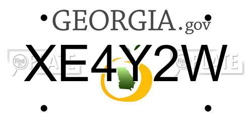 XE4Y2W Georgia License Plate