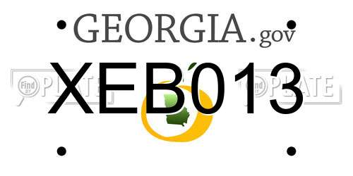 XEB013 Georgia License Plate