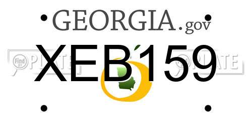 XEB159 Georgia License Plate