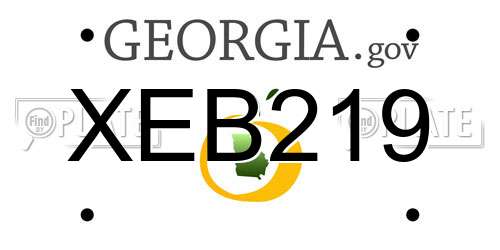 XEB219 Georgia License Plate
