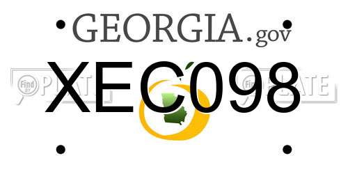 XEC098 Georgia License Plate