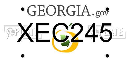 XEC245 Georgia License Plate