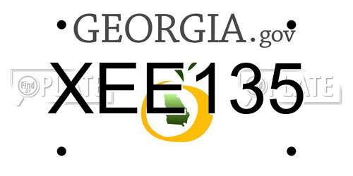 XEE135 Georgia License Plate