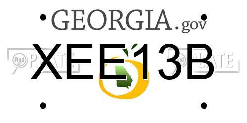 XEE13B Georgia License Plate