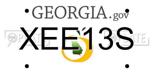 XEE13S Georgia License Plate