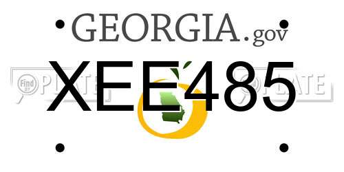 XEE485 Georgia License Plate
