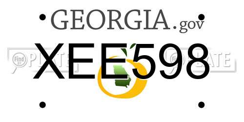 XEE598 Georgia License Plate