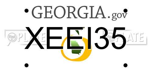 XEEI35 Georgia License Plate