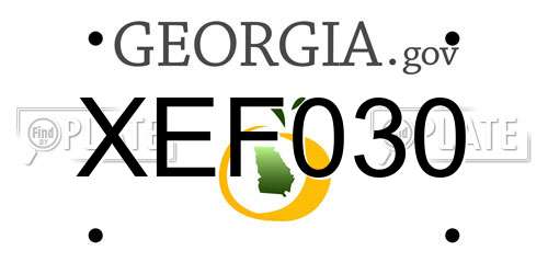 XEF030 Georgia License Plate